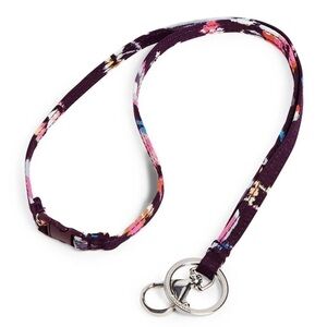 NWT Vera Bradley Iconic Breakaway Lanyard in Indiana Rose with Clip and Ring NEW